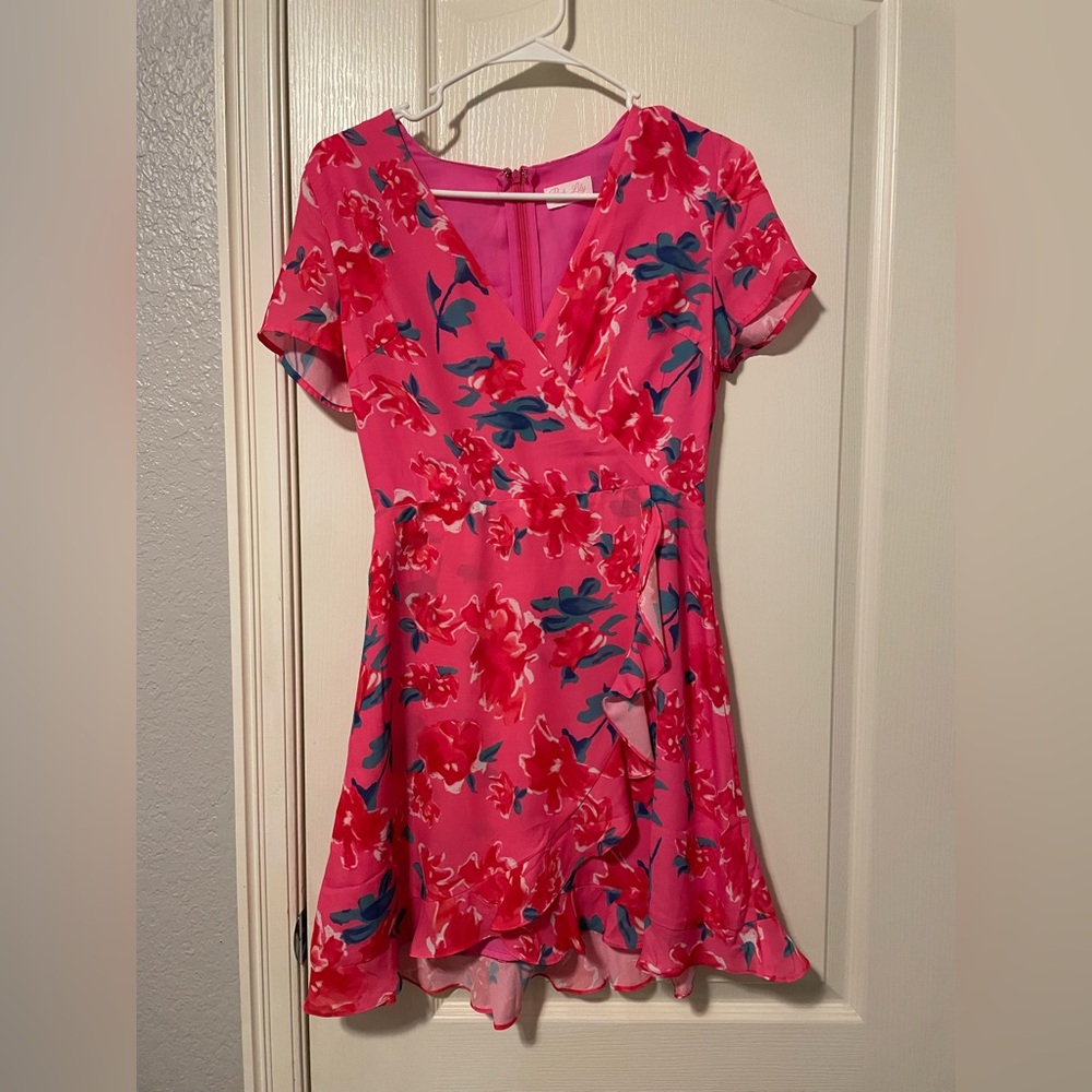 Pink Lily Floral Pink Dress